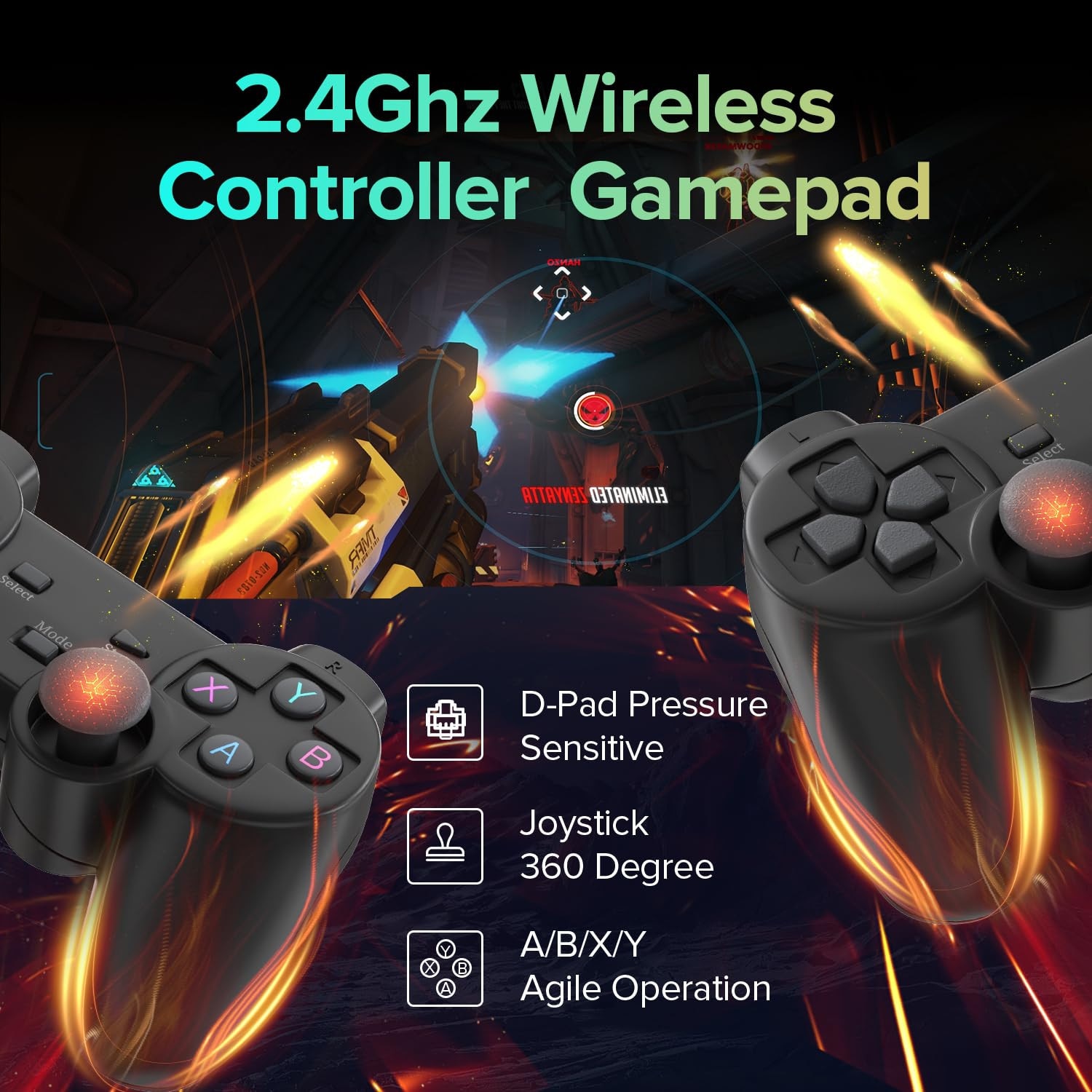 Set consola jocuri de jocuri retro, AKKEE, Portabila, cu 20000 de jocuri incorporate, cu 2 controler wireless, HDMI, USB wireless 2.4 GHz, 64GB, Plug si Play, Negru