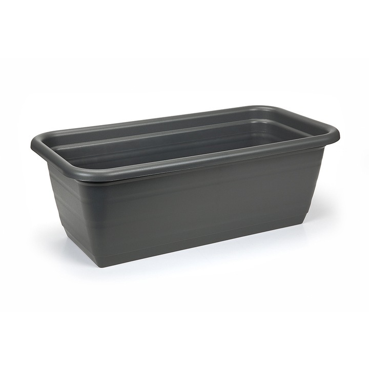 Ghiveci balcon, Lamela, 60x18,7x14,5cm, antracit, plastic