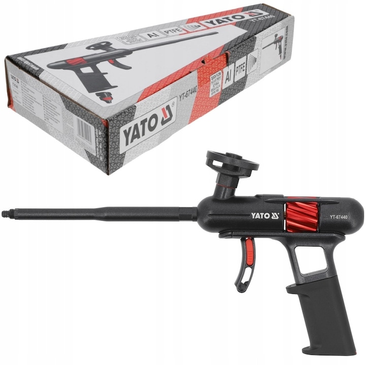 Pistol de aplicare si pulverizare spuma Yato, aluminiu, 340x185mm, anodizat cu PTFE, reglare rapida