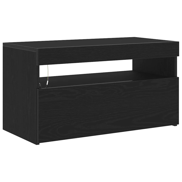 vidaXL TV szekrény LED-del Fekete tölgy 75 x 35 x 40 cm Faanyag 862557