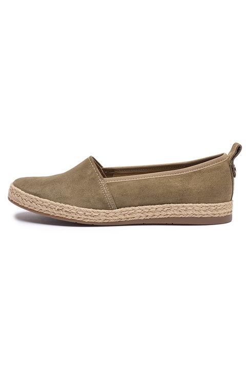 RYŁKO, Espadrile de piele intoarsa cu varf rotund, Verde masliniu, 40
