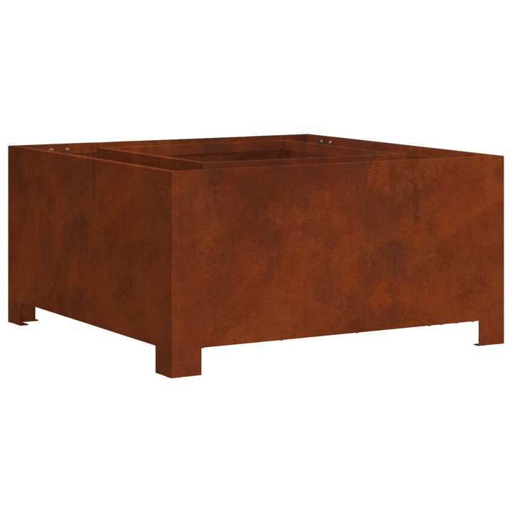 Огнище vidaXL, Кафяво 60 x 60 x 30 cm Патинираща стомана