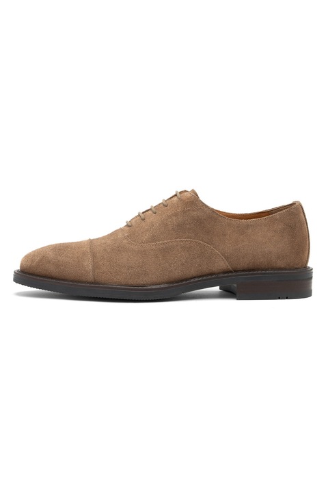 RYŁKO, Pantofi Oxford de piele intoarsa cu brant de piele, Maro deschis, 41