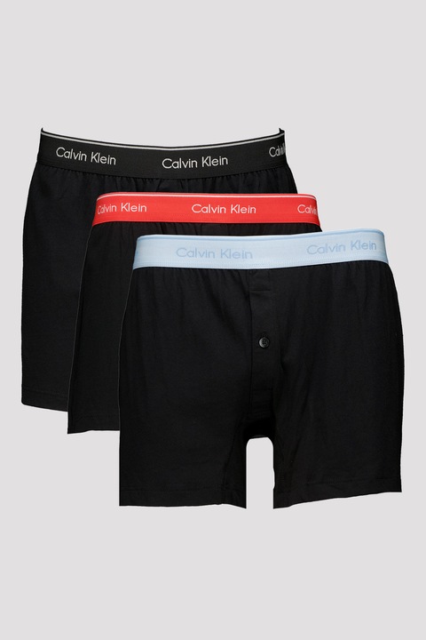 CALVIN KLEIN, Set de boxeri - 3 Perechi, Negru, Coral, Albastru azur, S