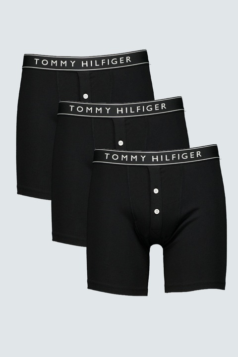 Tommy Hilfiger, Боксерки Essential, 2 чифта, Черен/Мръснобял