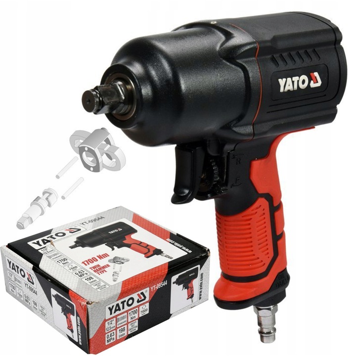 Cheie pneumatica 1/2", Yato, 1700Nm, 7000rpm, 1/4" conector