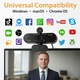 Уеб камера WIDVIX 1080P с микрофон за компютър, 110° широкоъгълна компютърна камера, капак за поверителност, автоматична корекция на слаба светлина, USB plug and play