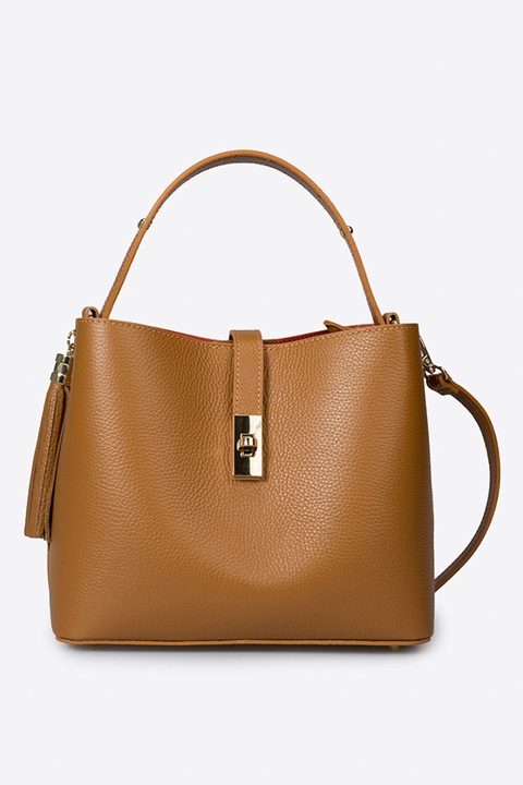 Massimo Castelli, Geanta din piele cu bareta de umar, Caramel