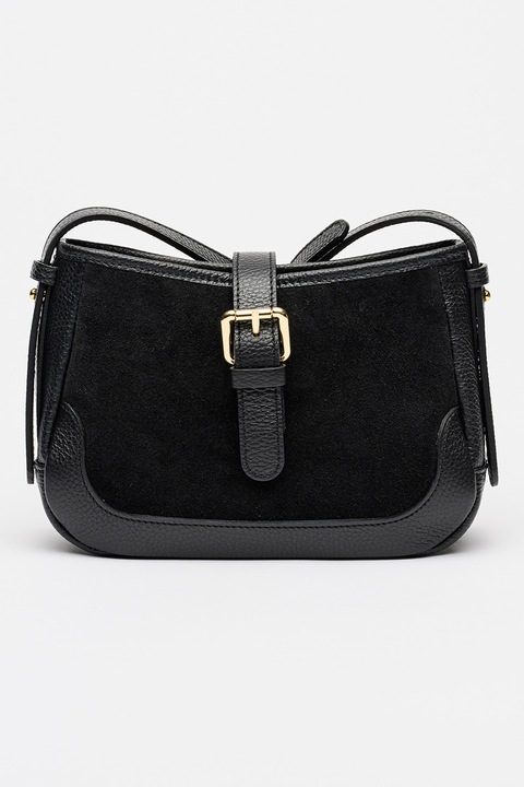 Massimo Castelli, Geanta saddle cu bareta de umar si piele intoarsa, Negru