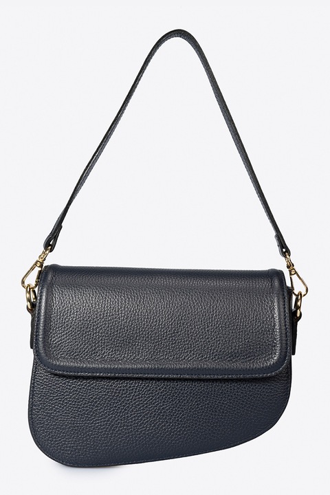 Massimo Castelli, Geanta din piele cu bareta detasabila de umar, Albastru inchis