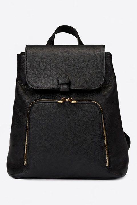 Massimo Castelli, Rucsac din piele cu clapa, Negru