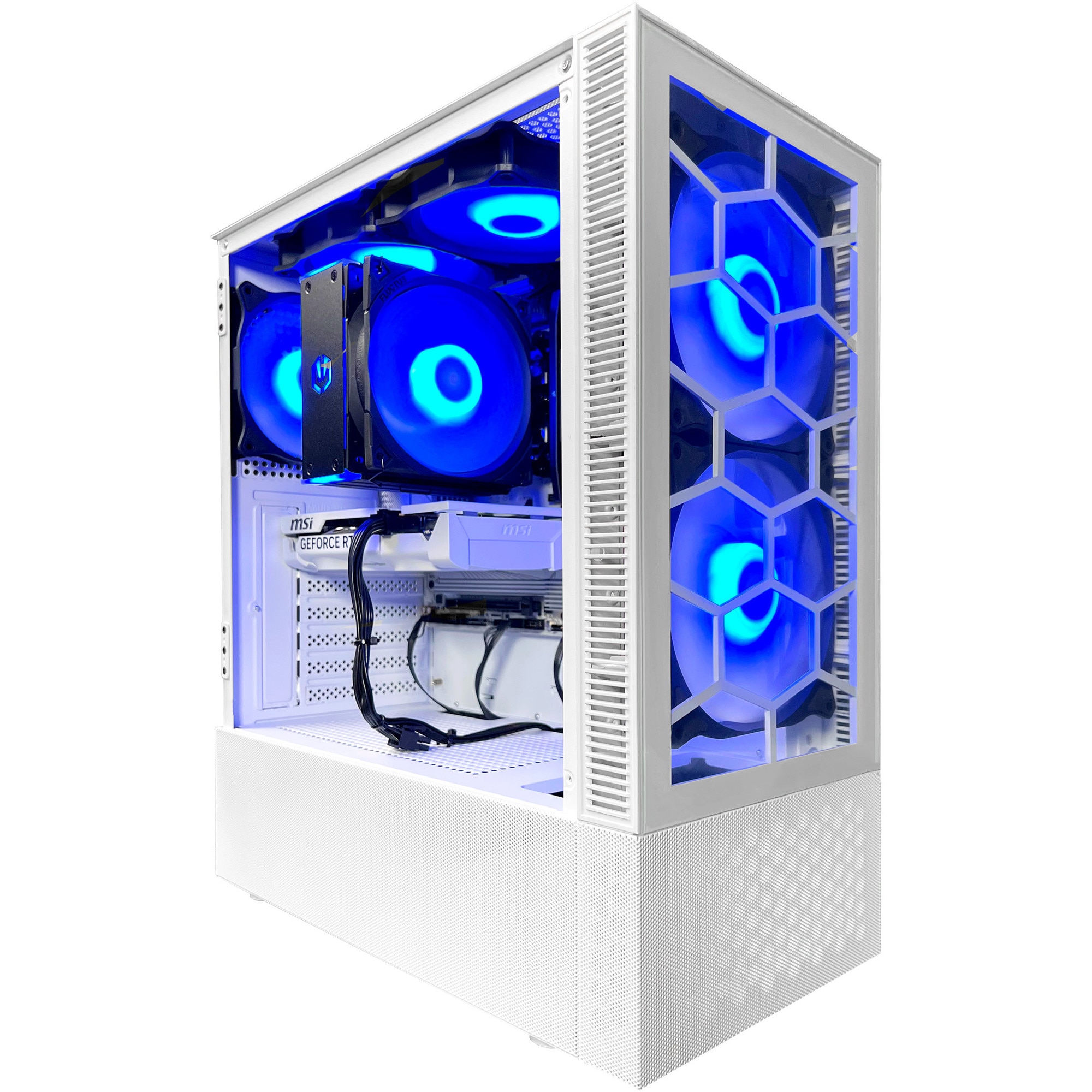 Sistem Desktop PC Gaming A+ cu procesor AMD Ryzen™ 5 8400F pana la 4.7GHz, 32GB DDR5, 1TB SSD, MSI GeForce RTX™ 5060 8GB VENTUS 2X OC, No OS, White