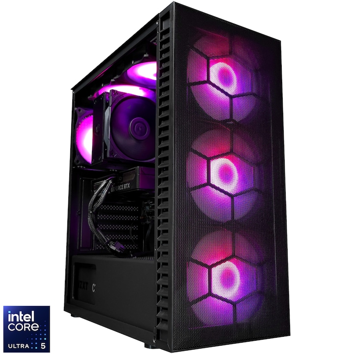 Sistem Desktop PC Gaming A+ cu procesor Intel® Core Ultra 5 225F pana la 4.9GHz, 32GB DDR5, 1TB SSD, GIGABYTE GeForce RTX™ 5060 Ti WINDFORCE MAX OC 8GB, No OS, Black