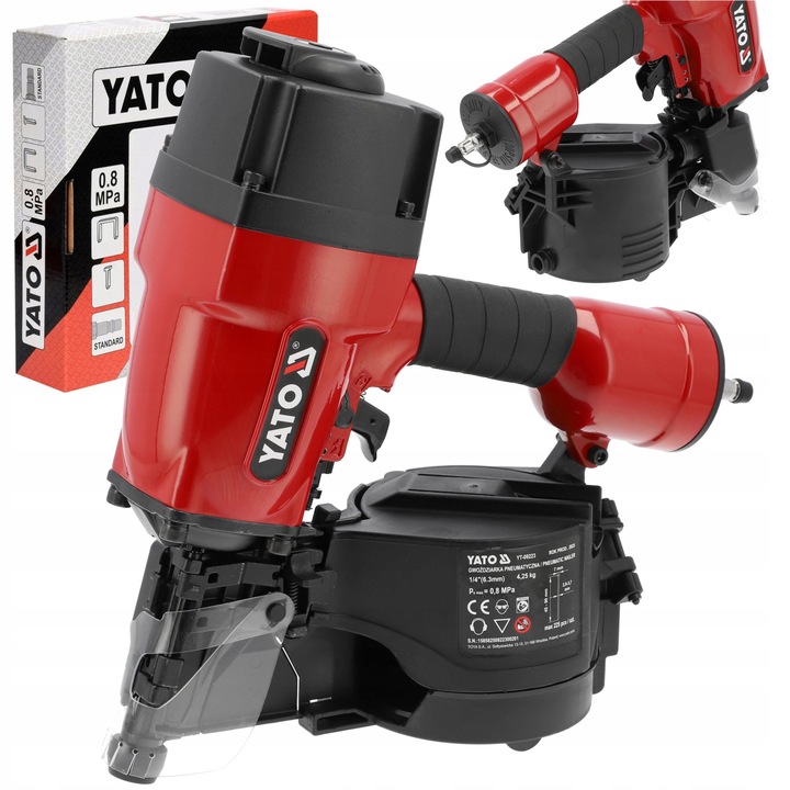 Yato pneumatikus tűzőgép, 45-90mm, 225 szeg, 4.25kg, 376x356x132mm