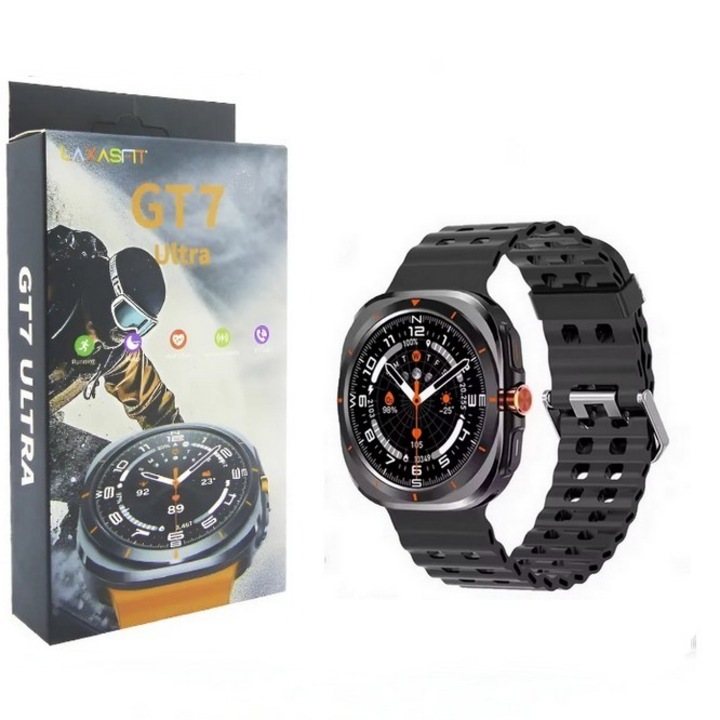 Ceas smartwatch GT7 Ultra ecran amoled 1.52 inch SkyTechs® ceas sport cu bluetooth talking sport rezolutie de 366X366 curea negru