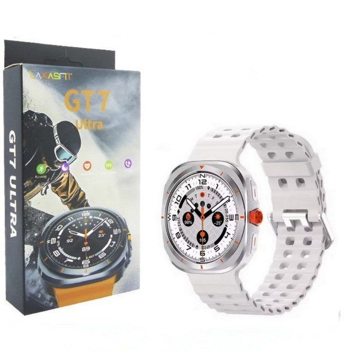 Ceas smartwatch GT7 Ultra SkyTechs® smartwatch display amoled 1.52 inch i ceas sport bluetooth rezolutie 366X366 talking sport curea alb