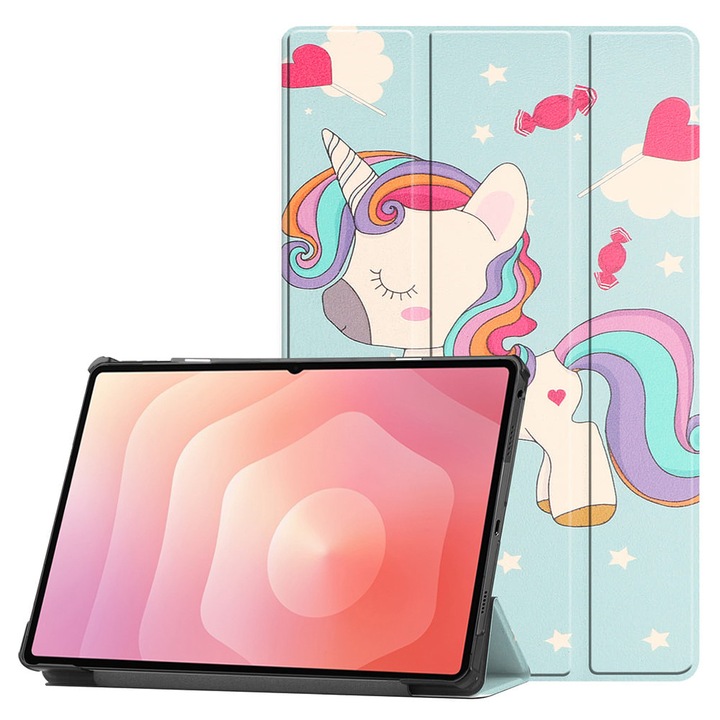 Husă tabletă fold pentru Samsung Galaxy Tab S11 Ultra, piele ecologică, protecție 360, design modern, multicolor