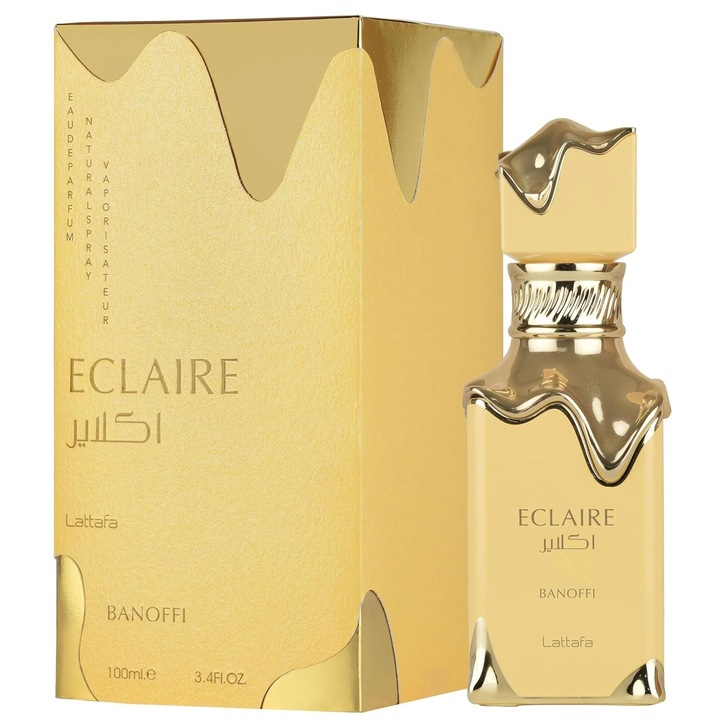 Lattafa Eclaire Banoffi Eau de Parfum, édes, gyümölcsös, pézsmás, 100ml