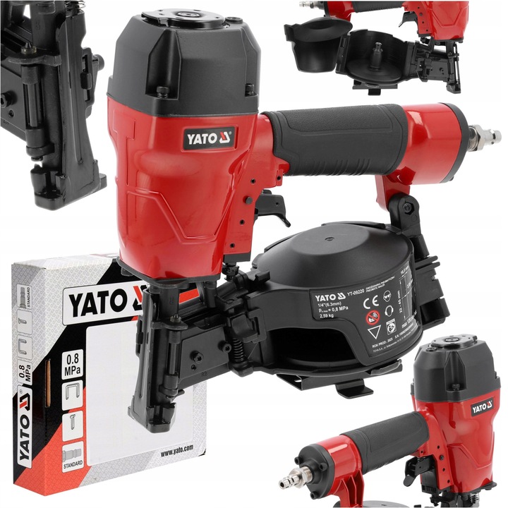 Pistol pneumatic pentru cuie Yato YT-09220, 22-45mm, 120 cuie, 295x279x58mm
