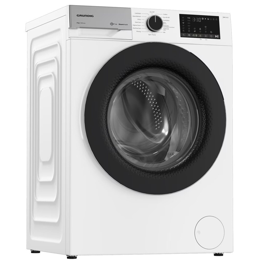 Masina de Spalat Rufe Frontala Grundig GW5P4841WB ES, 8 kg, 1400rpm, Alb, cu SteamAssist, Clasa A