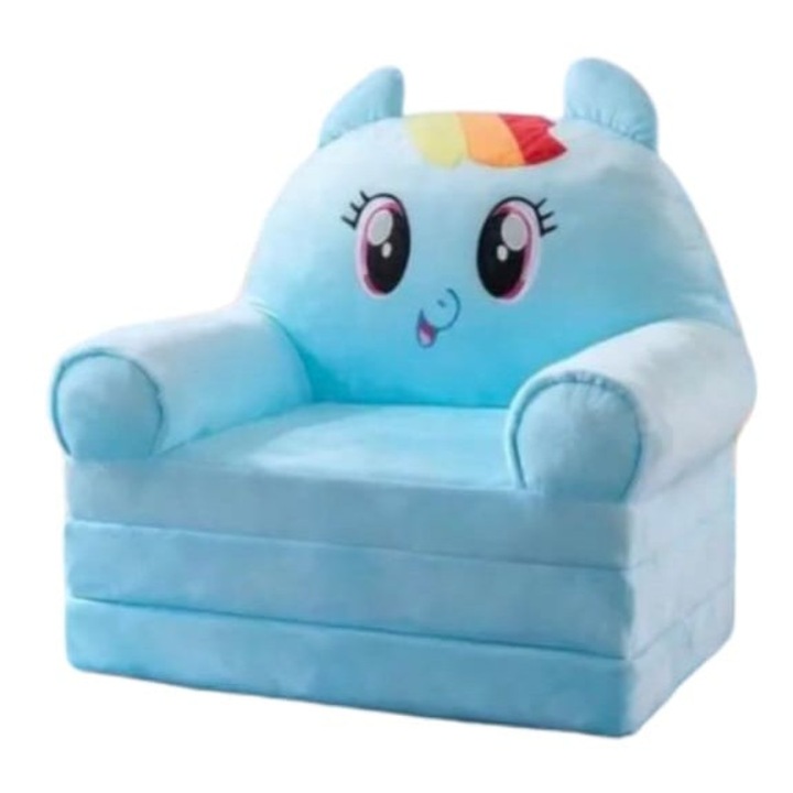 Fotoliu extensibil pentru copii, Little Pony, 3 placi, multicolor, 160 cm