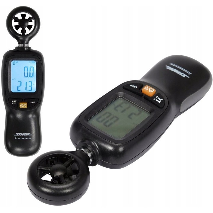 Contor de viteza a vantului si temperatura Sthor, 0-30 m/s, -10~+45°C, 56x187x36 mm