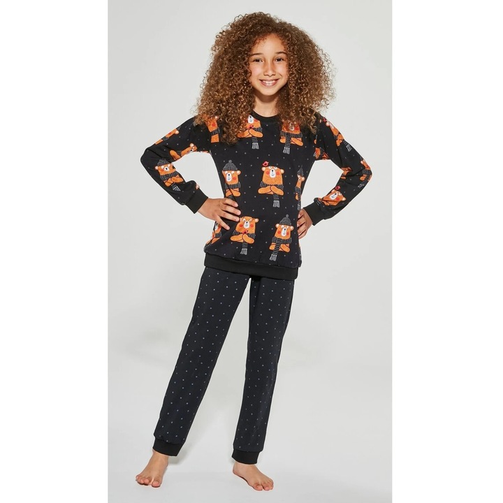 fete Cornette, mama-fiica, Negru