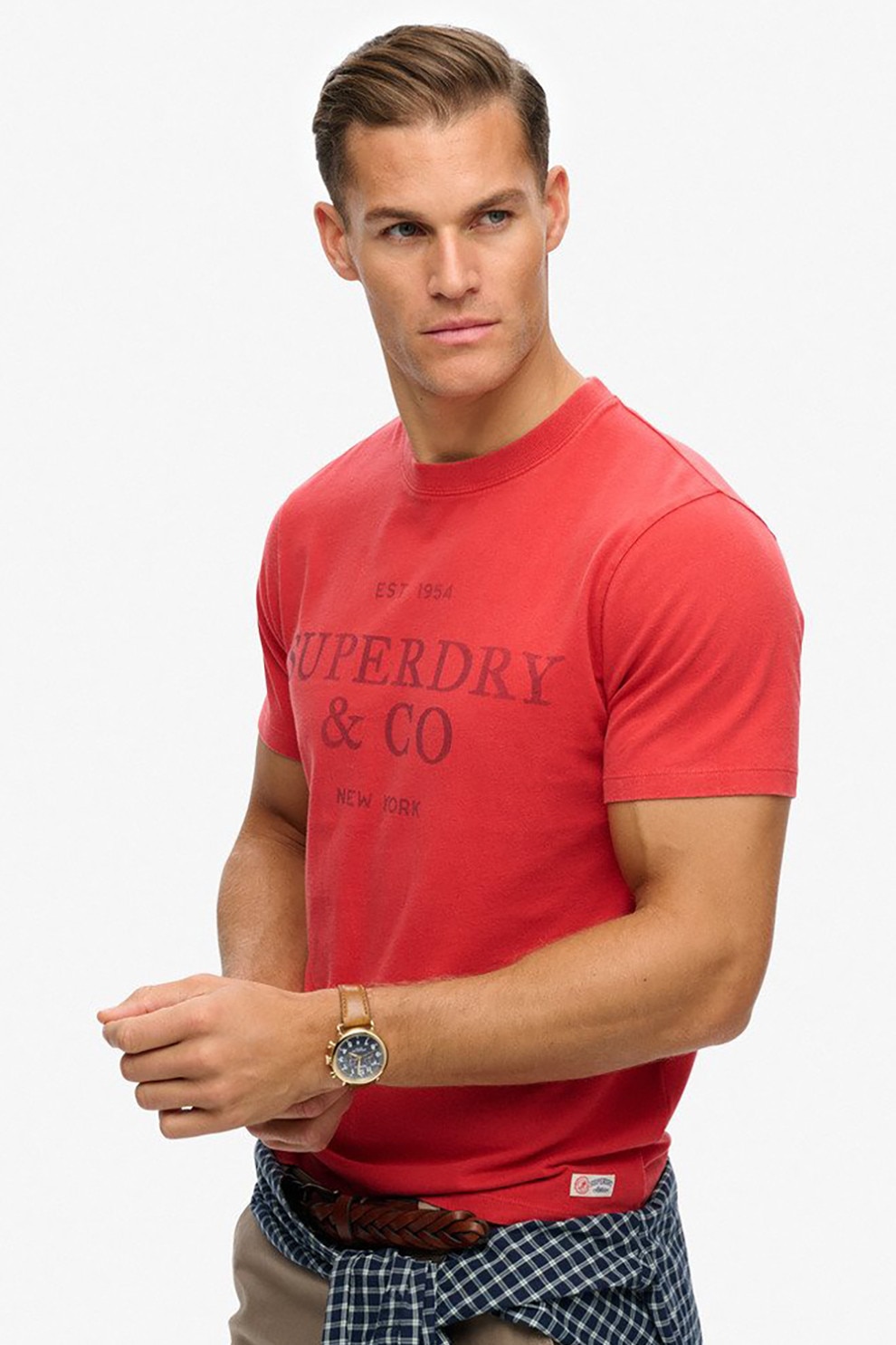 Superdry & Co, Tricou cu imprimeu logo, Coral, L