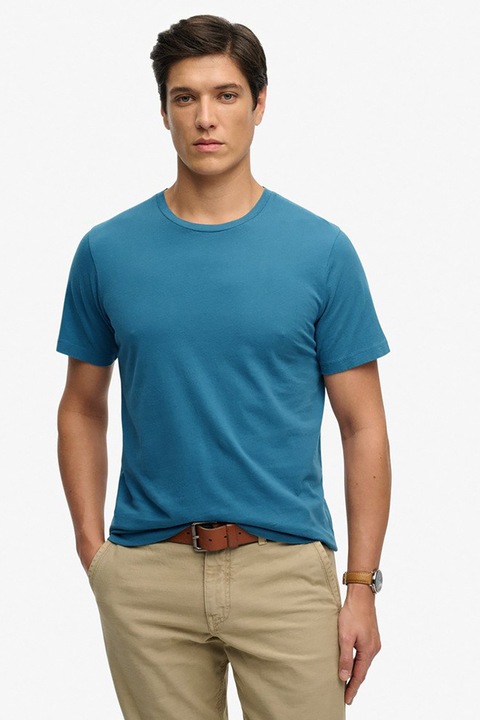 Superdry & Co, Egyszínű pamutpóló, Kék