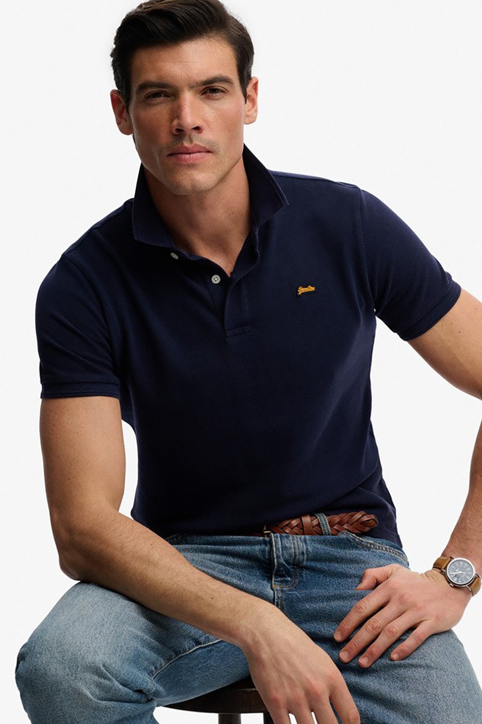 Superdry & Co, Tricou polo regular fit, Albastru ultramarin, XL