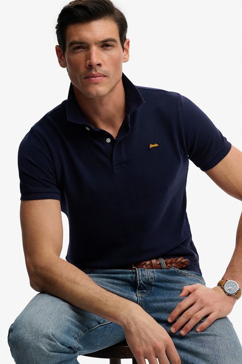 Superdry & Co, Тениска с яка, Ултрамарин синьо