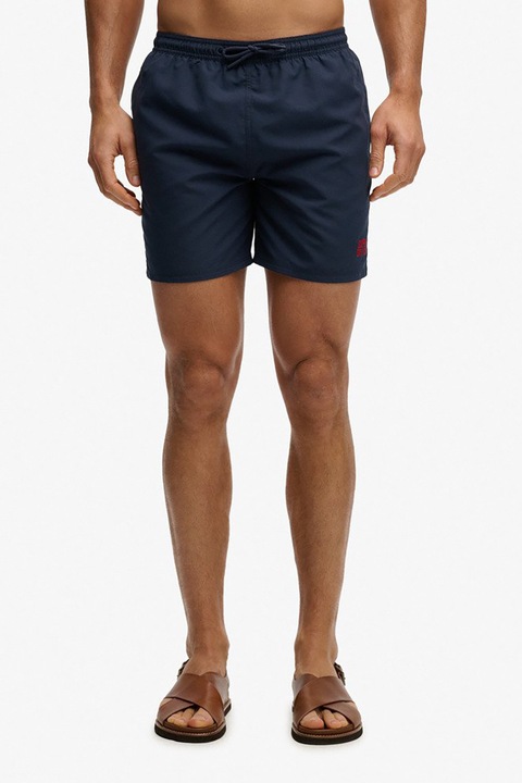 Superdry & Co, Pantaloni scurti de baie cu talie elastica, Bleumarin