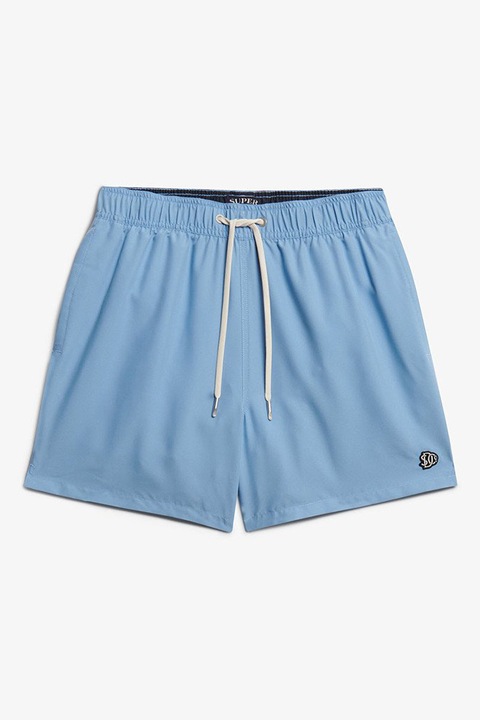 Superdry & Co, Pantaloni scurti de baie cu snur, Albastru lavanda