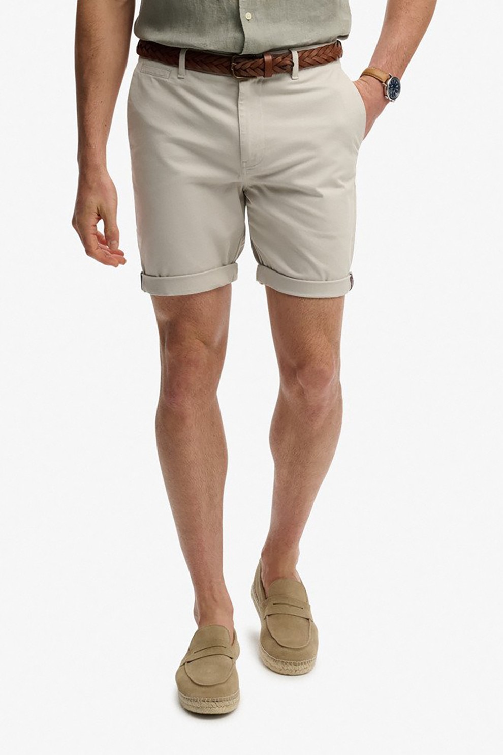 Superdry & Co, Pantaloni scurti cu model uni, Gri deschis, 30