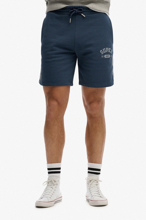 Superdry & Co, Pantaloni scurti de trening din amestec de bumbac, Bleumarin