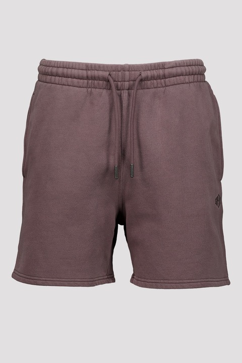 Superdry & Co, Pantaloni scurti sport cu talie ajustabila, Gri inchis