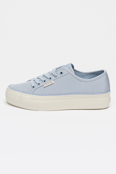CALVIN KLEIN JEANS, Pantofi sport low-cut flatform, Albastru pastel/Bej deschis