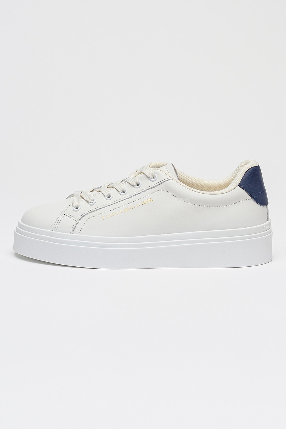 meico*.。♡　0724 Tommy Hilfiger, Pantofi sport de piele cu siret Chic Cupsole, Alb