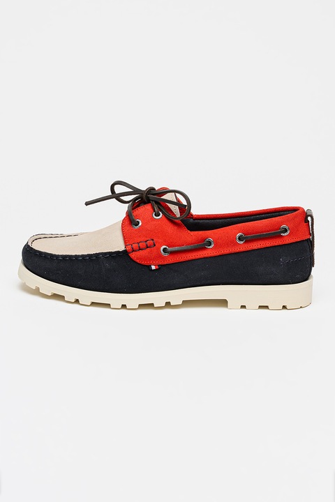 Tommy Hilfiger, Велурени мокасини, Червен/Тъмносин