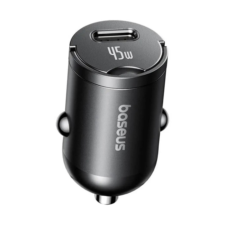 Зарядно за кола BASEUS 12V 45W USB-C + кабел Type-C - Type-C, PrimeTrip VP2, черен
