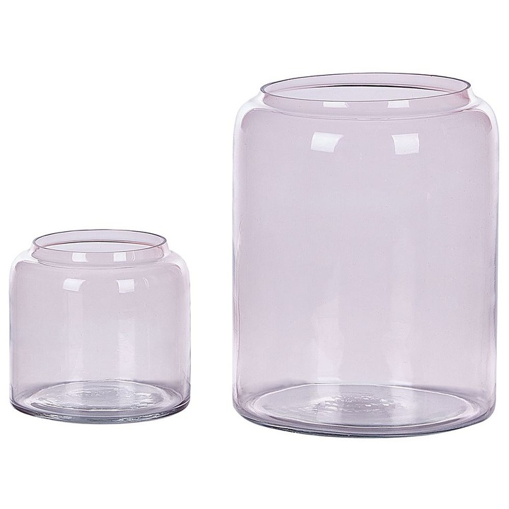 Vaza decorativa Rasam Sticla 20/11 cm Roz pastel