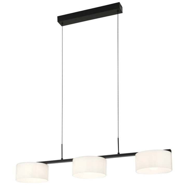 Висяща лампа Italux AUSTIS 3 LED, 3 източника на светлина, черно-бяла, 96x20см