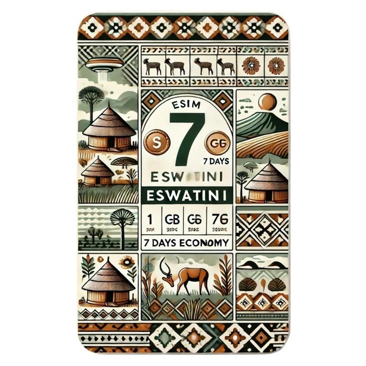 Set eSIM 1GB, nextSIM, internet 5G, valabil 7 zile, Eswatini