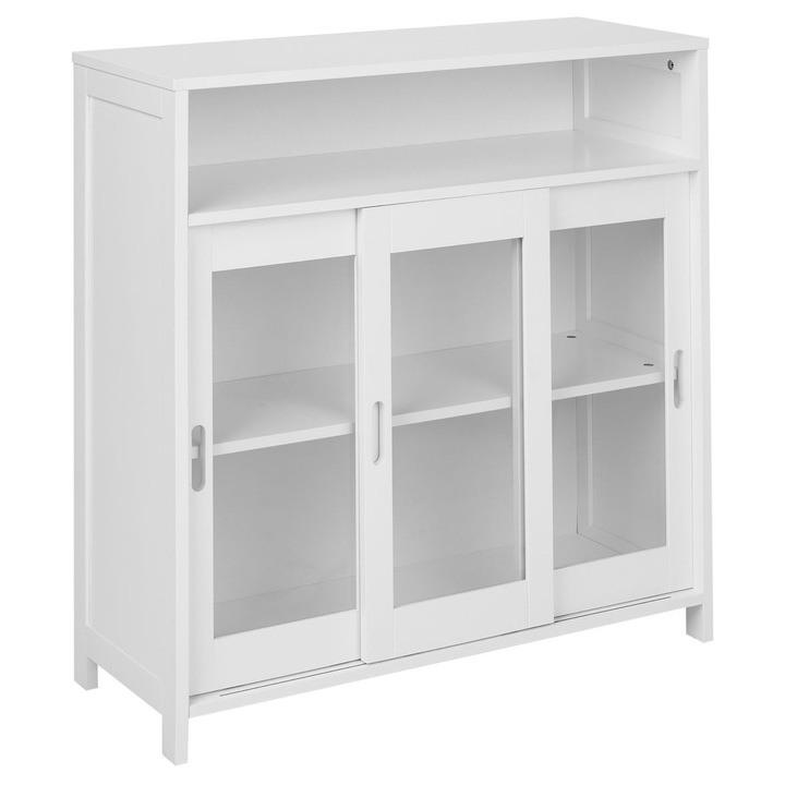 Bufet cu vitrina din sticla Crabtree 86 cm Alb