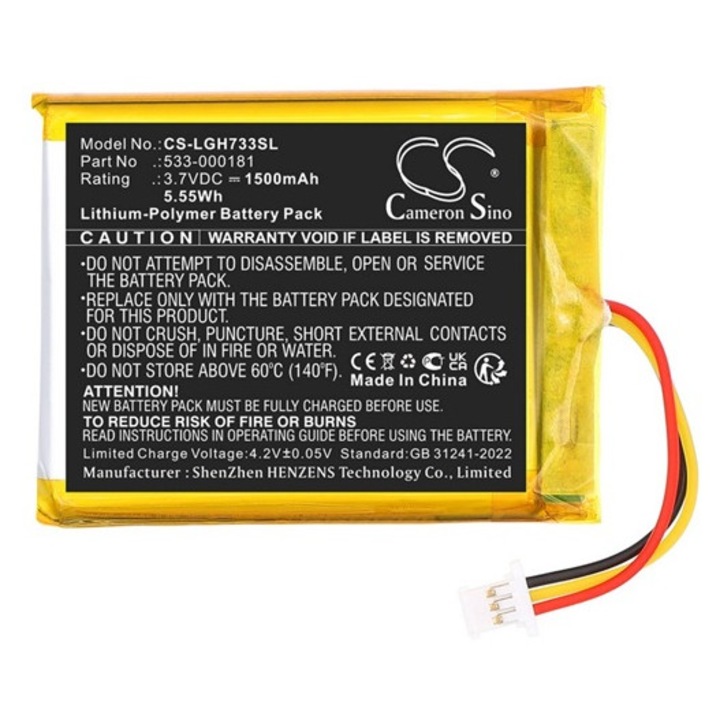 Cameron sino li-polymer akkumulátor, 3, 7v, 1500mAh, kompatibilis logitech 533-000181 -vel