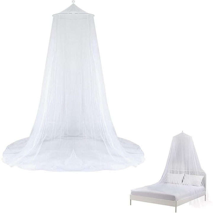 Plasa de tantari pentru pat dublu, plasa de tantari, tip baldachin, pentru toate dimensiuniele de pat, camping si utilizare domestica