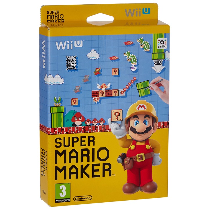Joc Super Mario Maker, Box Set, Nintendo Wii U, coperta in Limba Germana, Joc in Engleza