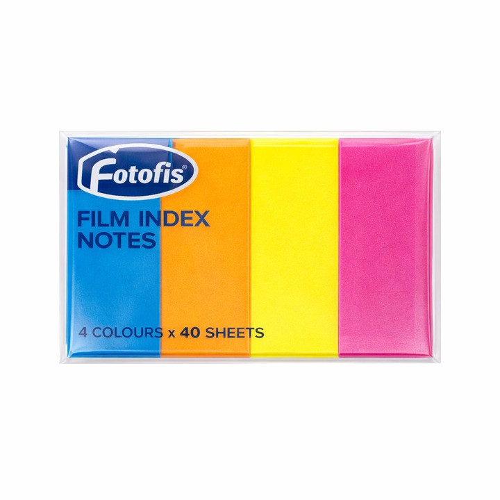 Цветни самозалепващи се разделители, самозалепващи се листчета, 20 х 50 мм, 80 листа (4 х 40 броя), многоцветни