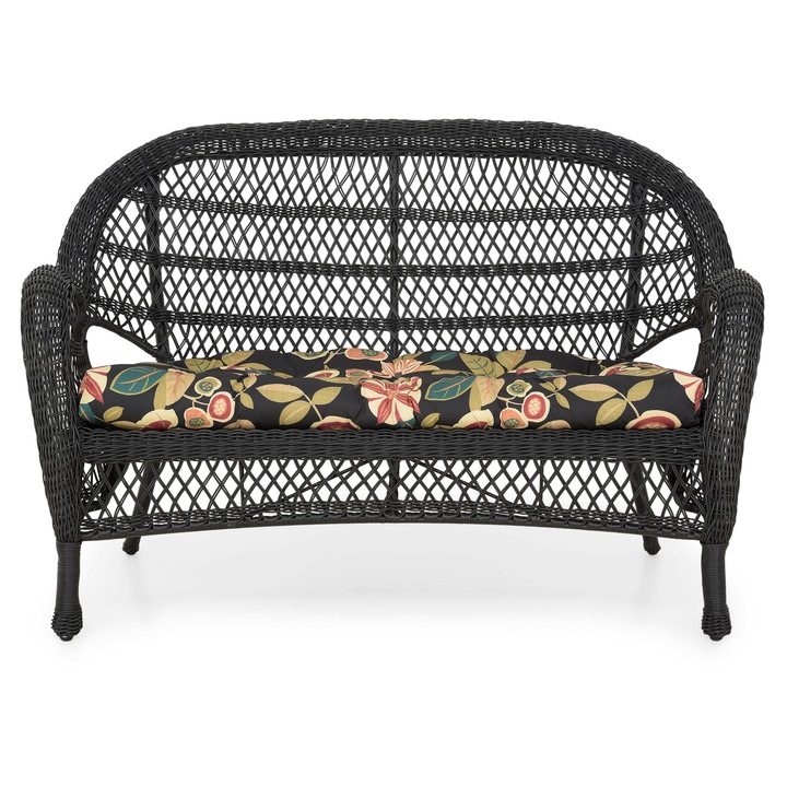 Canapea 2 locuri gradina/terasa, Maison Mex SUSAN, L.137 l.73.5 H.91 cm, negru