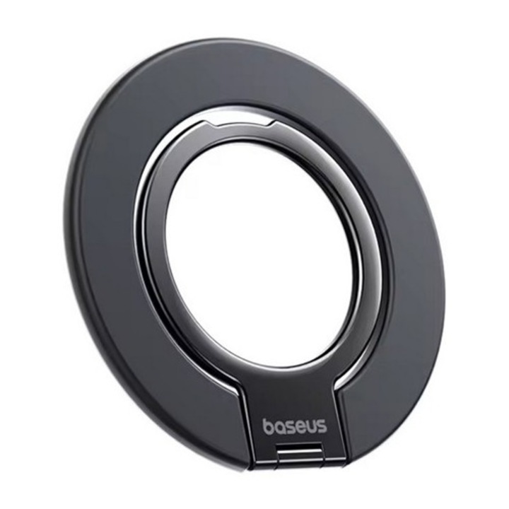 Baseus magpro3 tartógyűrű, szilikon, mágneses, telefon tartó, kitámasztó, magsafe, fekete